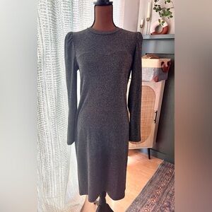 GAP Gray Long Sleeve Sheath Dress Crew Neck